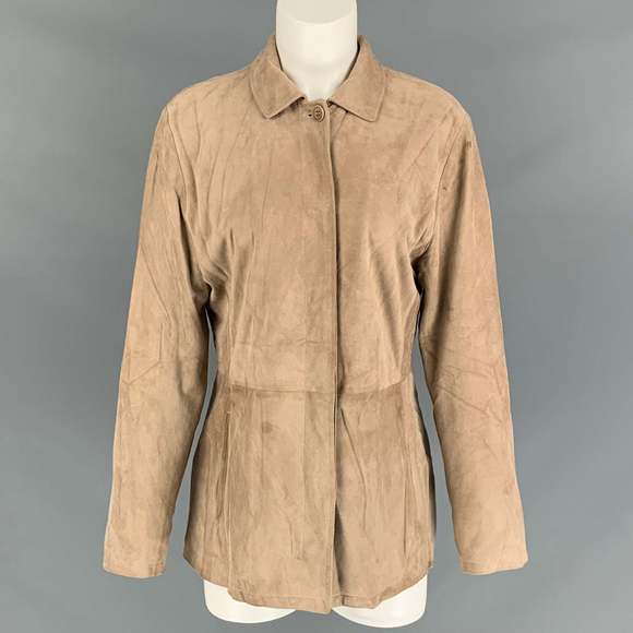 FACONNABLE Jackets & Blazers - FACONNABLE Tan Suede Goat Skin Hidden Buttons Jacket